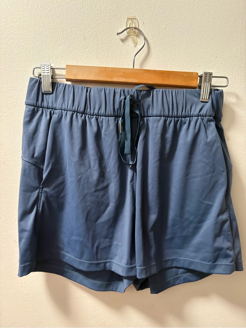 Women's Slate Blue Athletic Shorts with Drawstring Waist size M